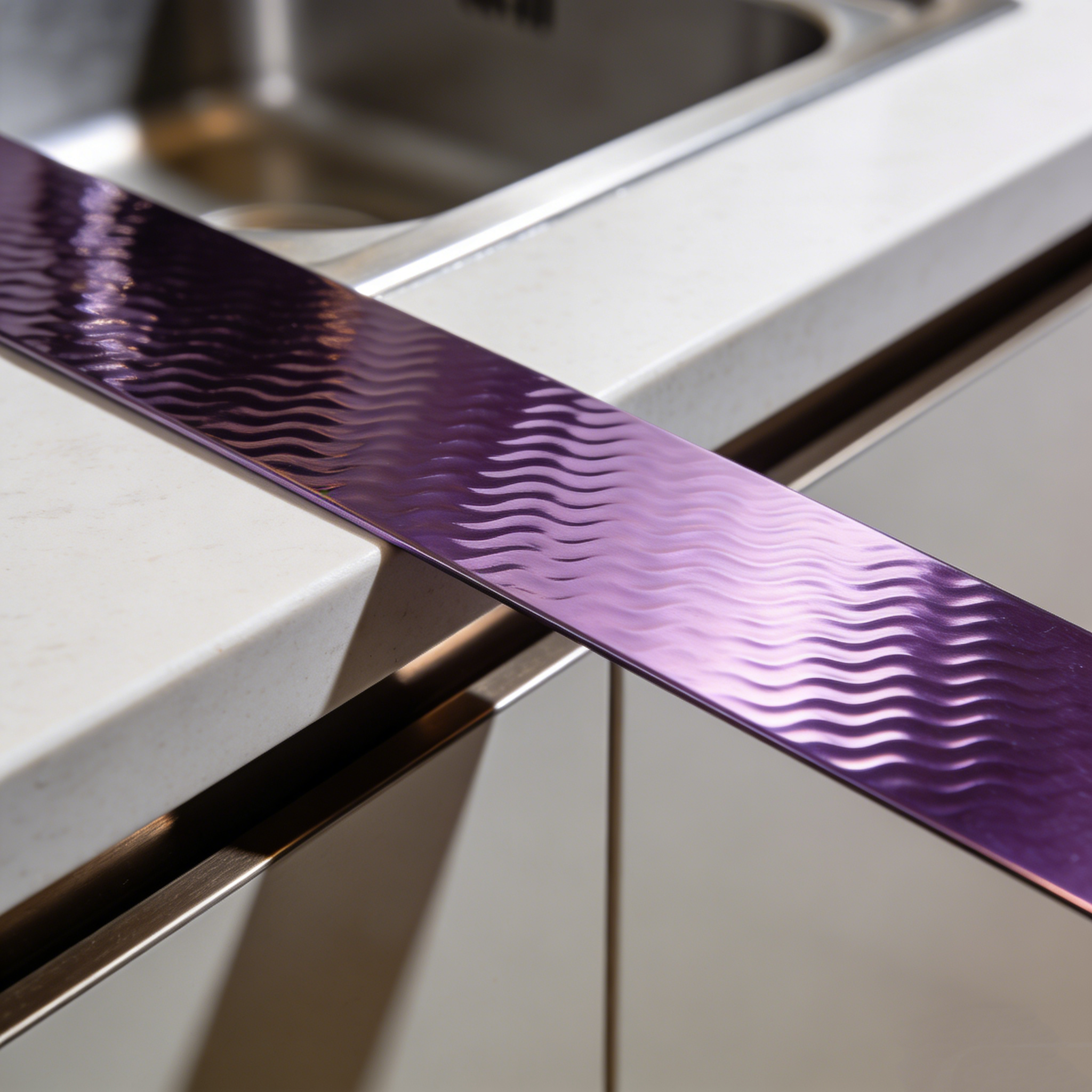 SS304 Mirror PVD Purple Small Wave Water Ripple Stainless Steel Sheet
