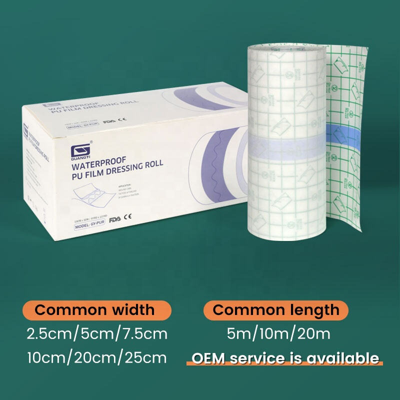 Medical Bandage Waterproof tape Self-adhesive Transparent PU Film Dressing Roll