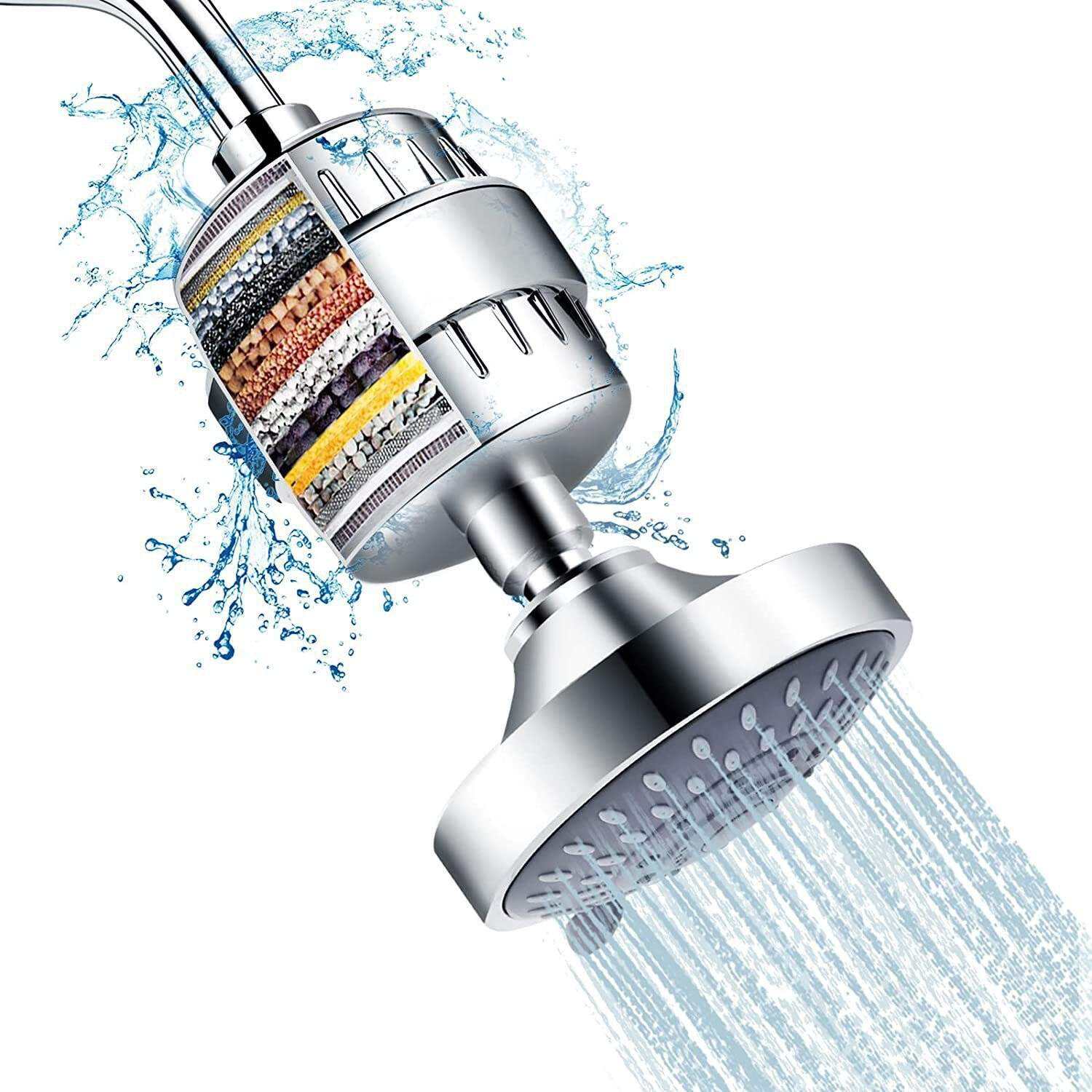 Premium Shower Head Filter & Filtered Shower Head with Advanced Shower Filter - Removes Chlorine, Heavy Metals for Softer Skin, Shinier Hair & Healthier Shower Experience