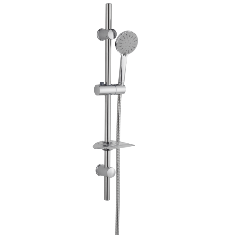 Set Rel Pancuran Black Satin Adjustable Bar Nozel Karet Pancuran Tangan Bathbon