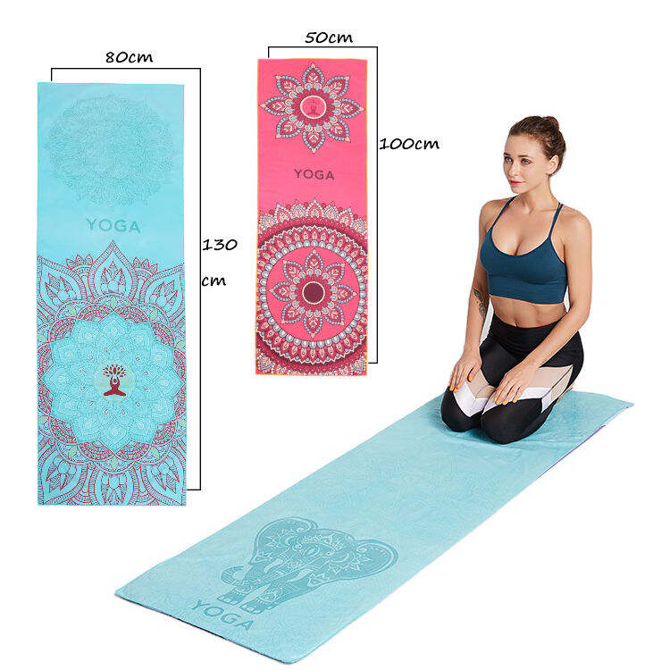 gepersonaliseerde logo van de maat microfiber vrouwen warm yoga mat handdoeken met zak