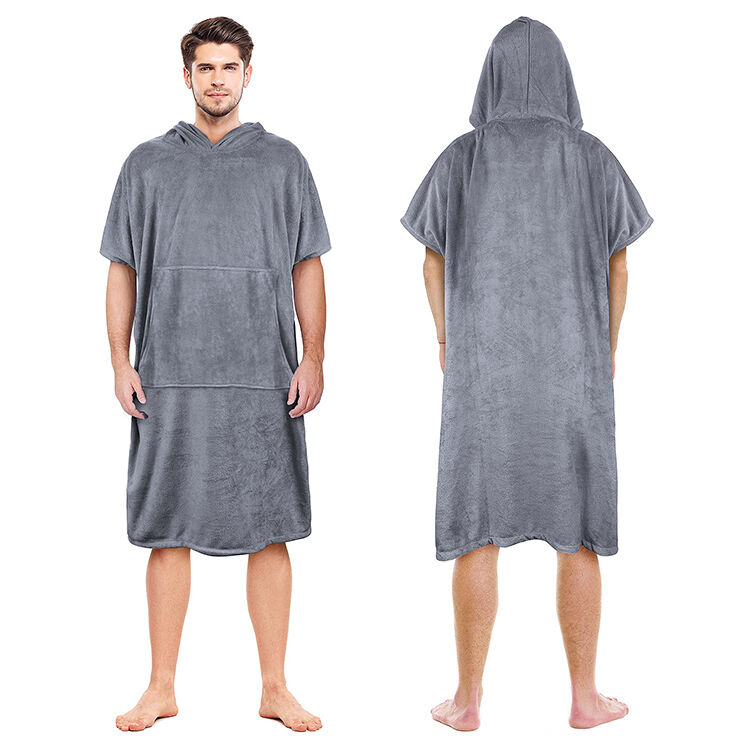 Surf-Poncho-Wechselrobe mit Kapuze, saugfähiger Mikrofaser-Neoprenanzug mit Tasche