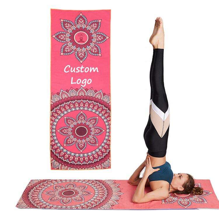 imprimé sur mesure tapis de serviette de yoga pour femmes en microfibre de luxe