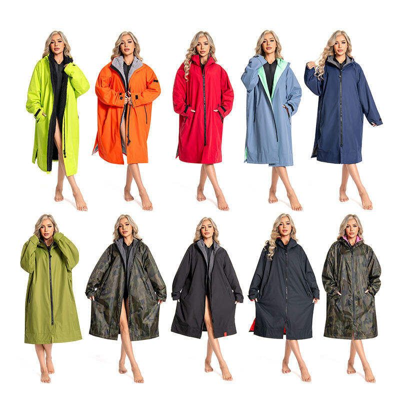 Warm Waterproof Hooded Changing Robe Surf Poncho1