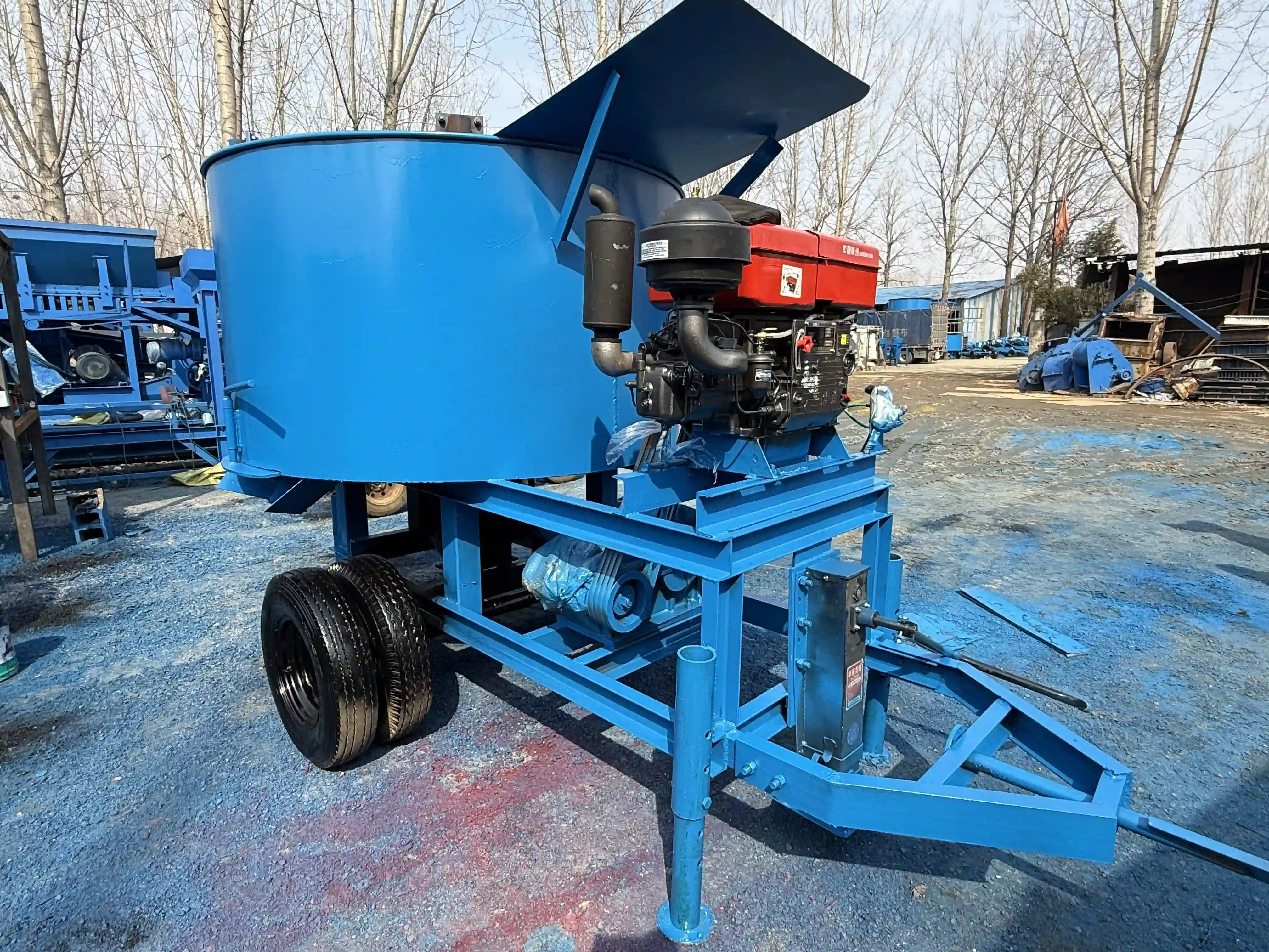 Diesel Powered Mobile Flat Mouth Mixer