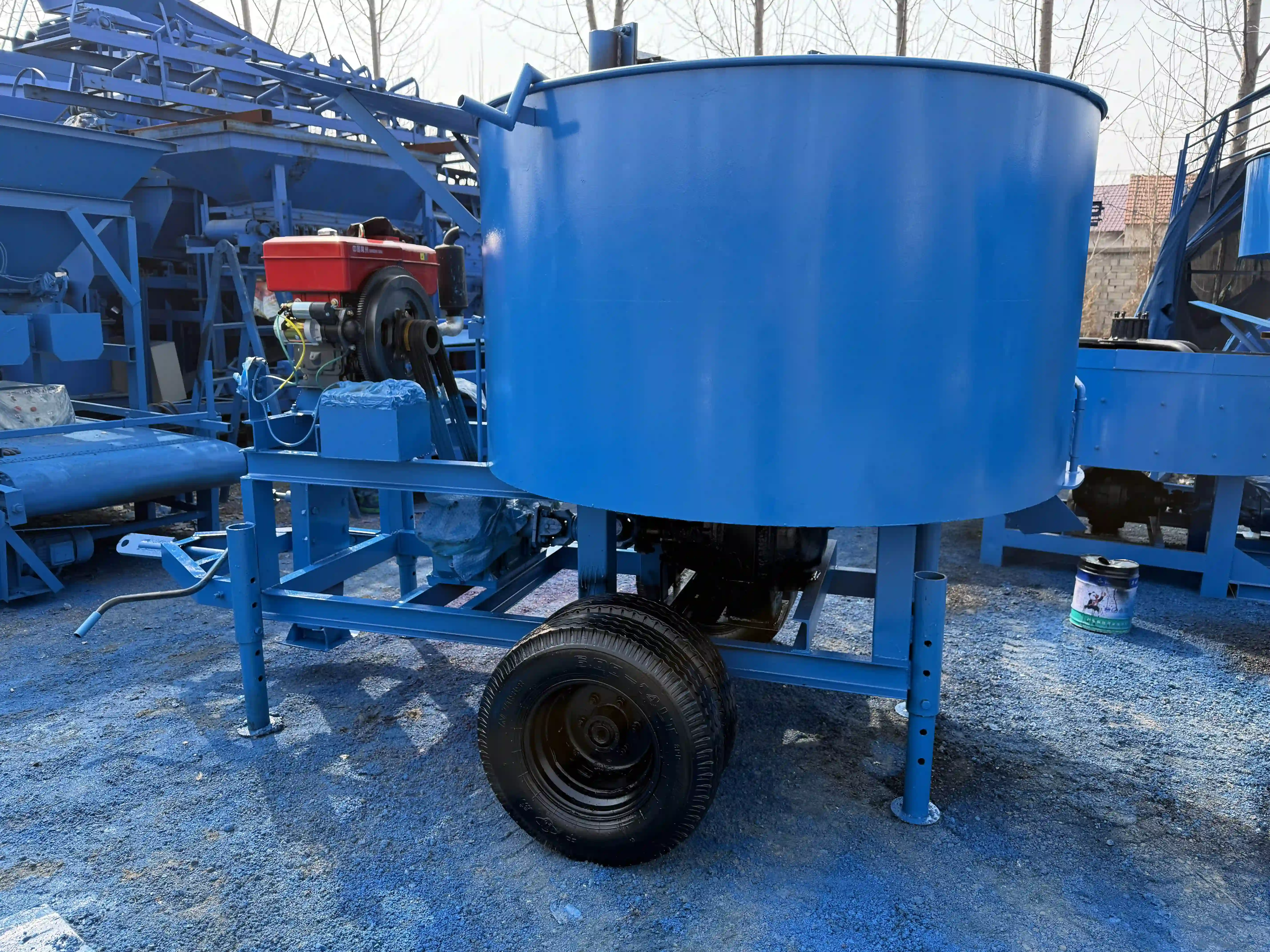 Diesel Powered Mobile Flat Mouth Mixer
