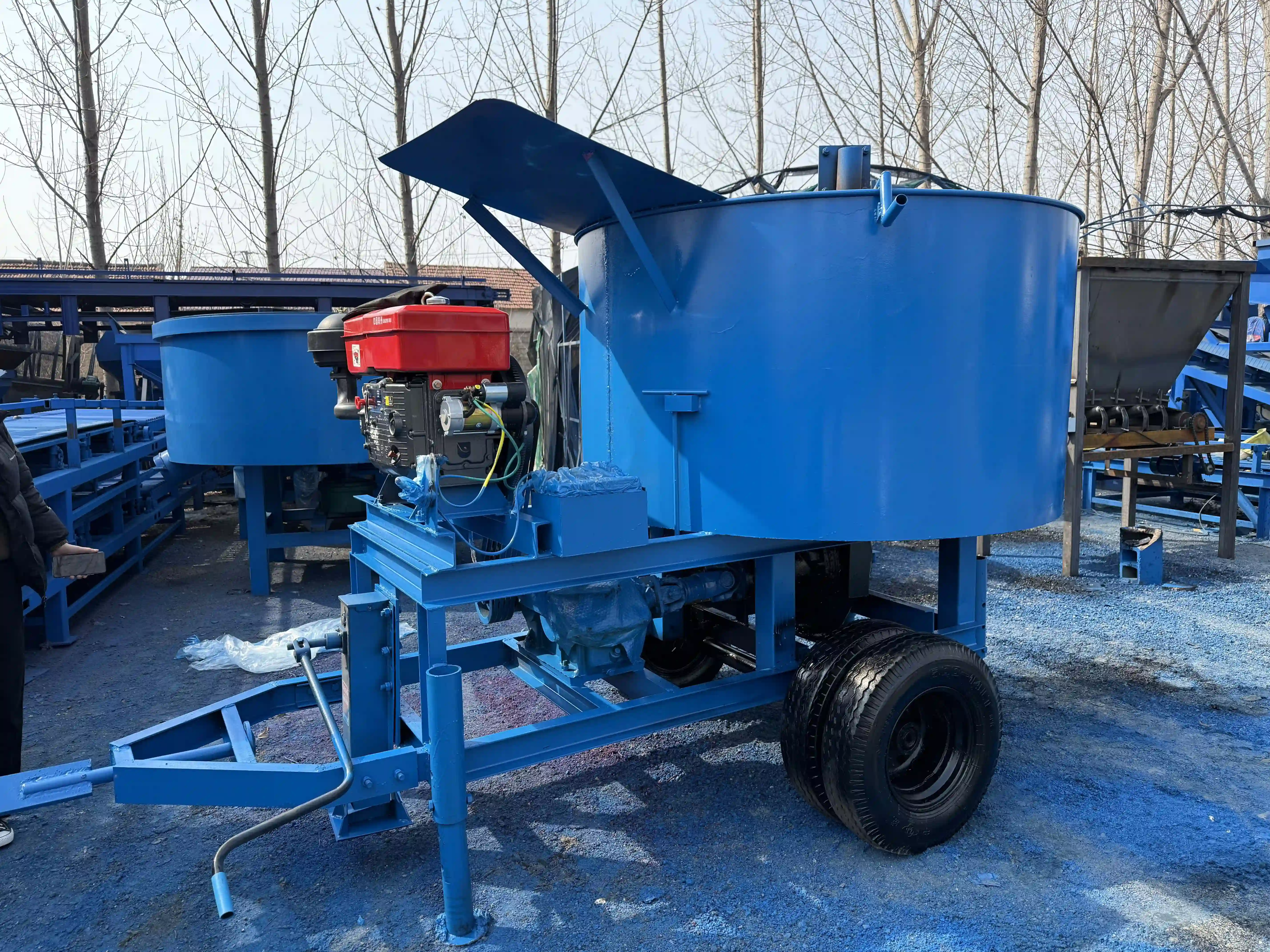 Diesel Powered Mobile Flat Mouth Mixer