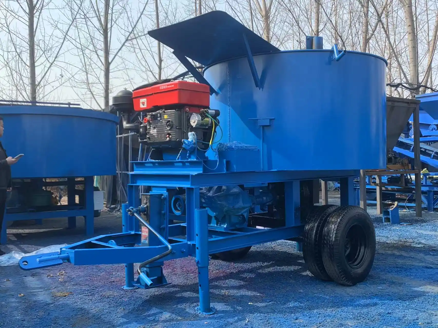 Diesel Powered Mobile Flat Mouth Mixer