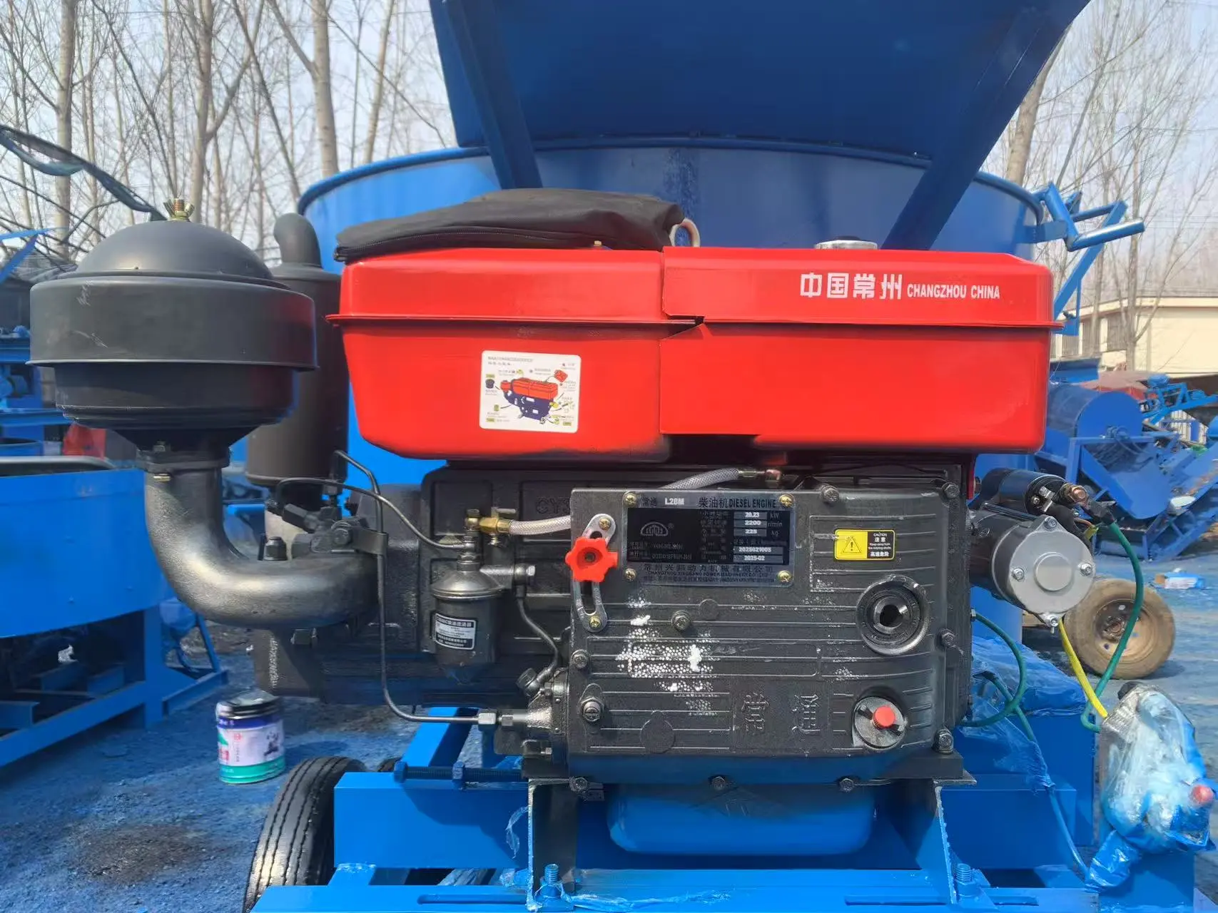 Diesel Powered Mobile Flat Mouth Mixer