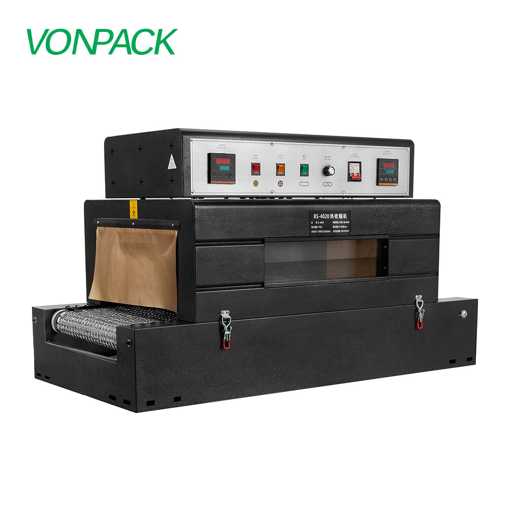 Mesh 4020 Cheap Price Wrapping Machine Horizontal Tunnel Double Heating Shrinking Machine Bottle Box Pallet Packing Machine