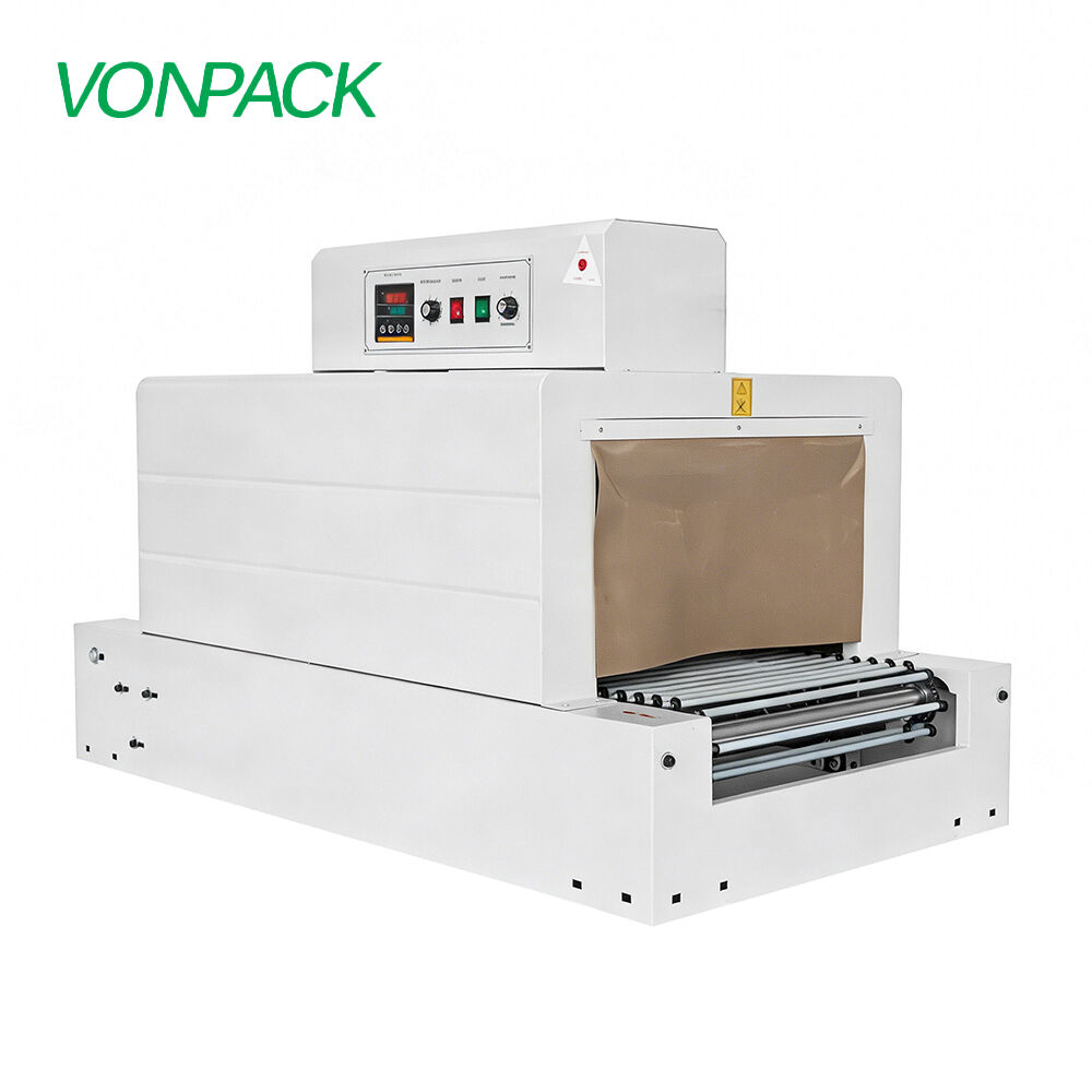 Roller 4525 Automatic Desktop Small Plastic PVC/POF/PP Heat Shrink Tunnel Sleeve Film Wrapping Packaging Machine