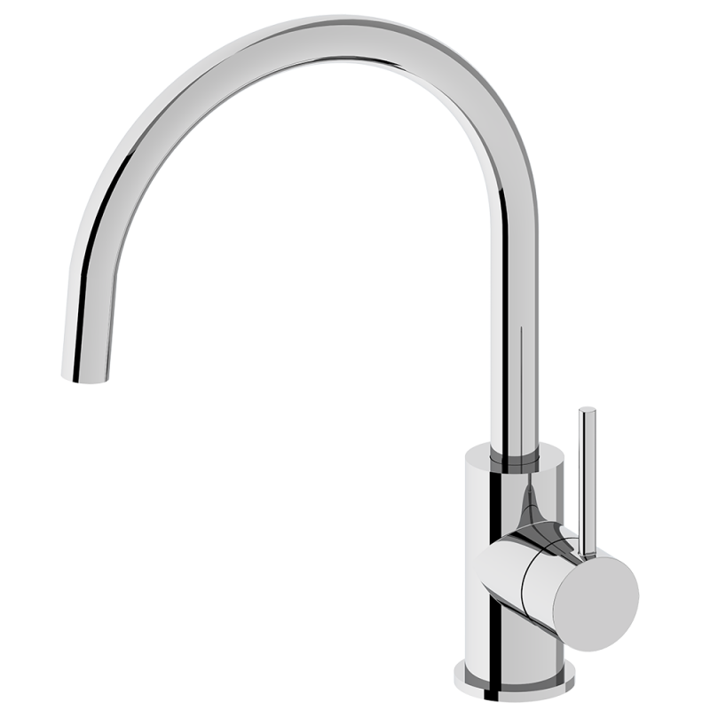 PL brushed chrome kitchen sink mixer tap single lever