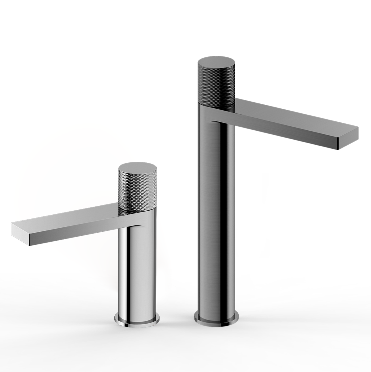 Brushed Nickel Single Handle Bathroom Faucet Anti-Slip Knurled Handle