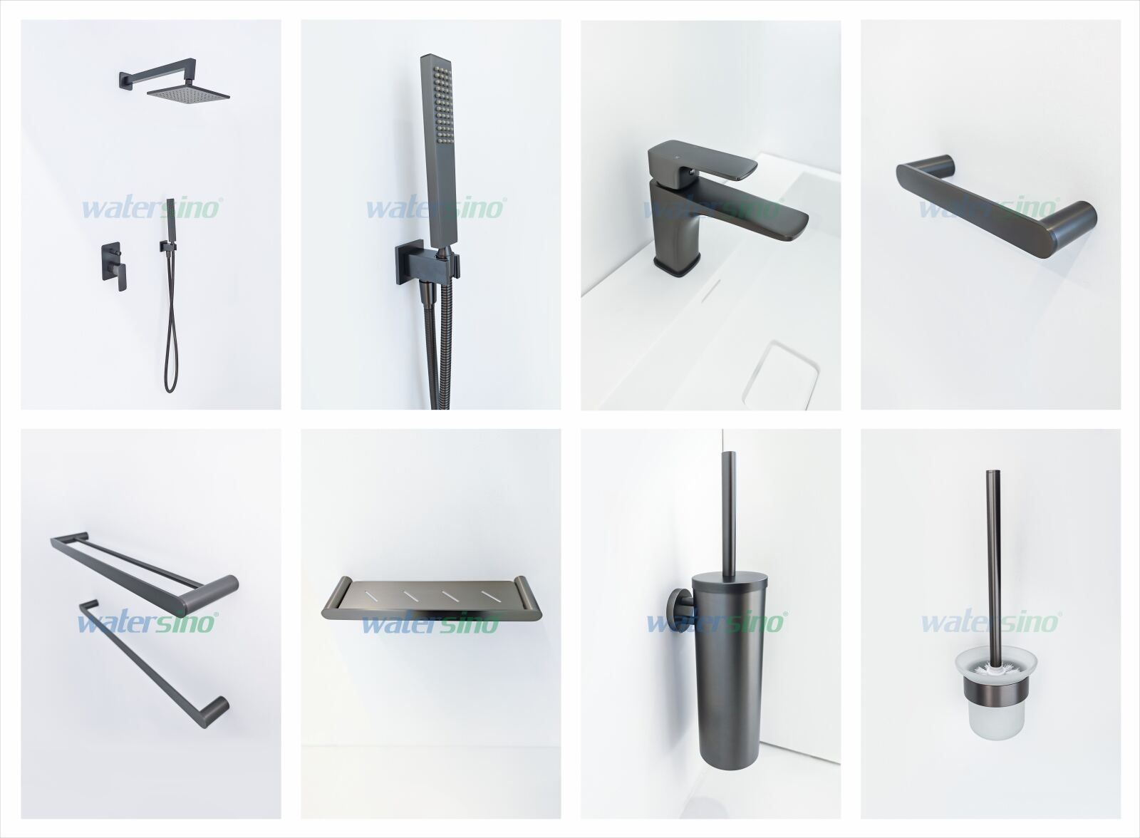 21 series hotel bathroom sanitary square tapware shower faucet set-7