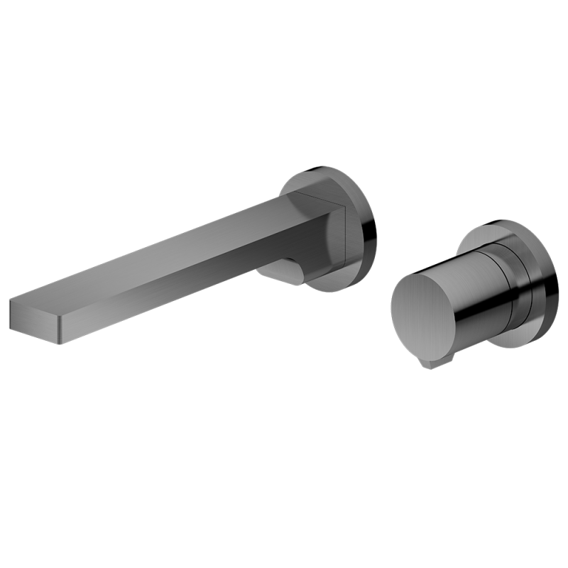 Brushed  Wall Mount Bathroom Faucet for Vanity Sink Single Handle Two-Piece Design