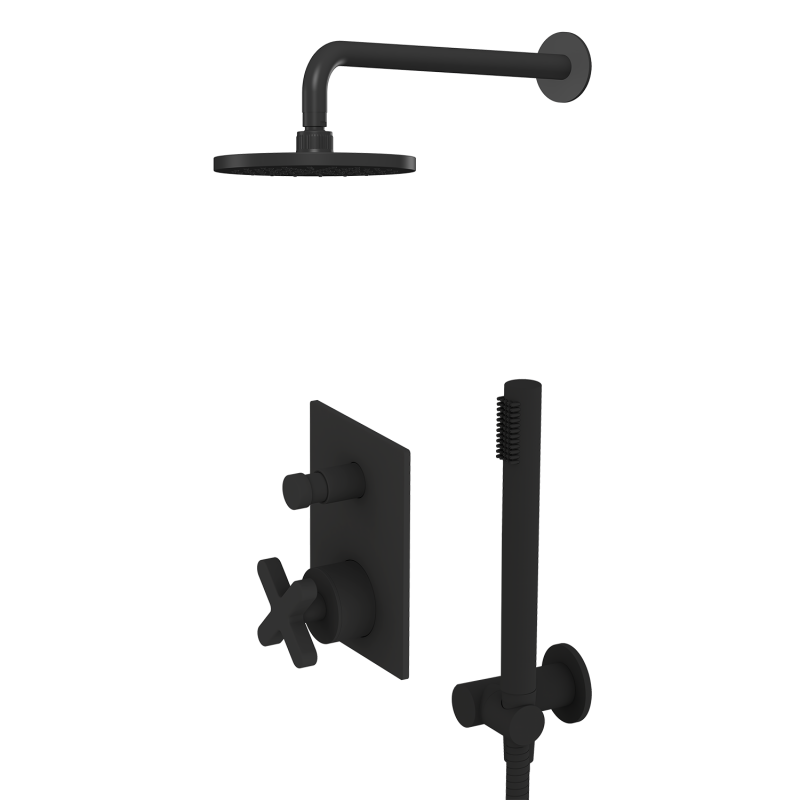 X Series High-End Brushed Golden Rain Hot Cold Shower Set