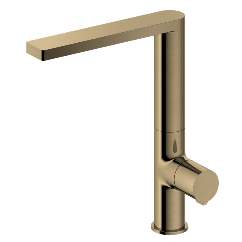  High Arc Basin Tap Single Handle Brushed Stainless Steel Kitchen Mixer Tap