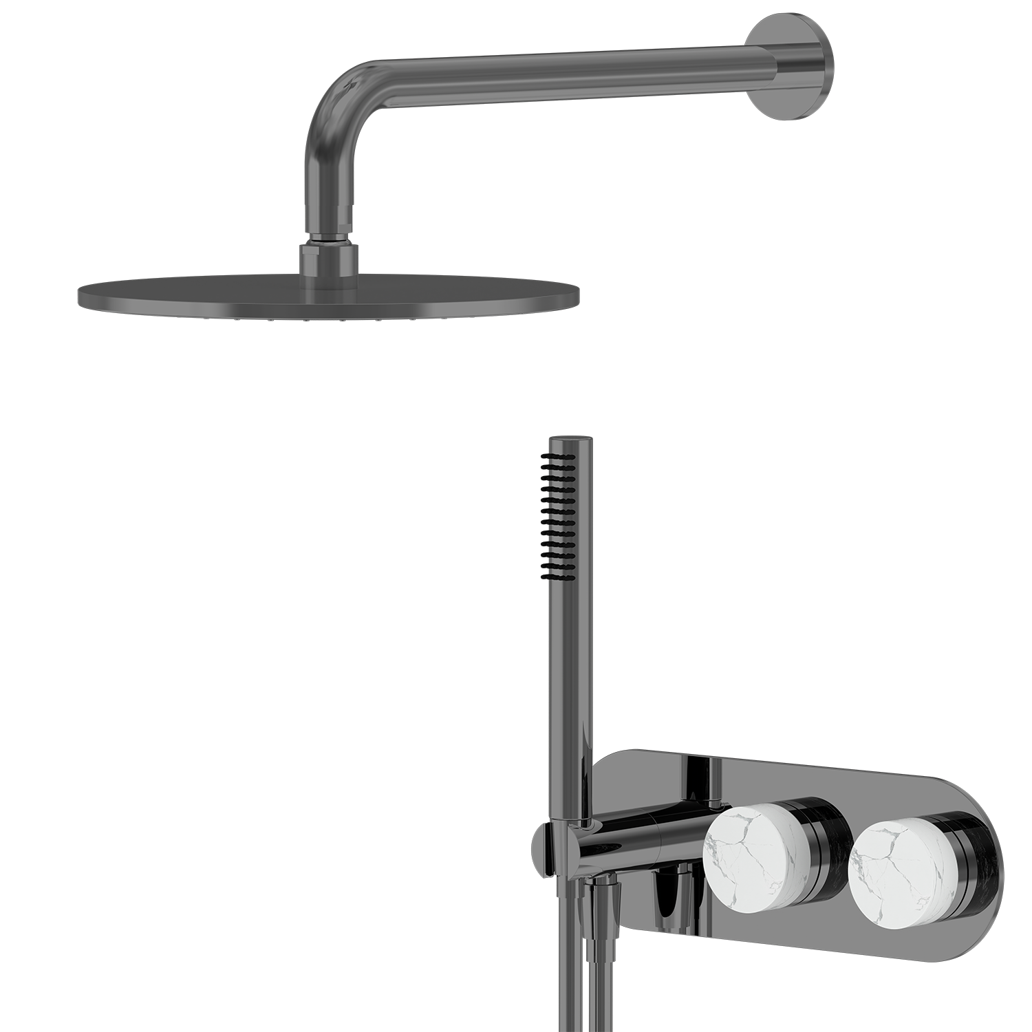 74 Series WRAS Ceiling Head Shower Mixer Set Bathroom