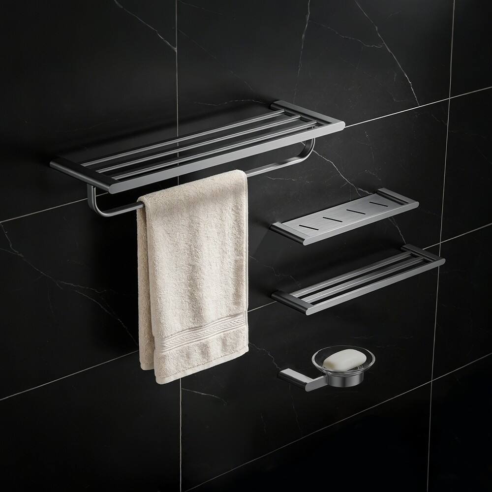 m24 durable rustproof bathroom fixtures towel rack shelf robe hook for hotel  villa-14