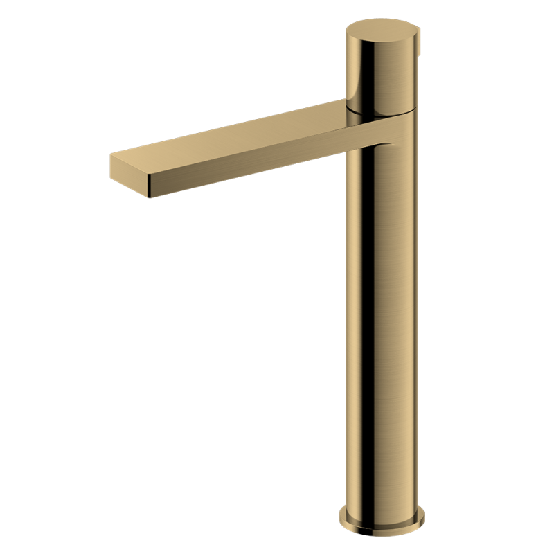 Brushed Rose Gold Single Handle Tall Bathroom Vanity Faucet