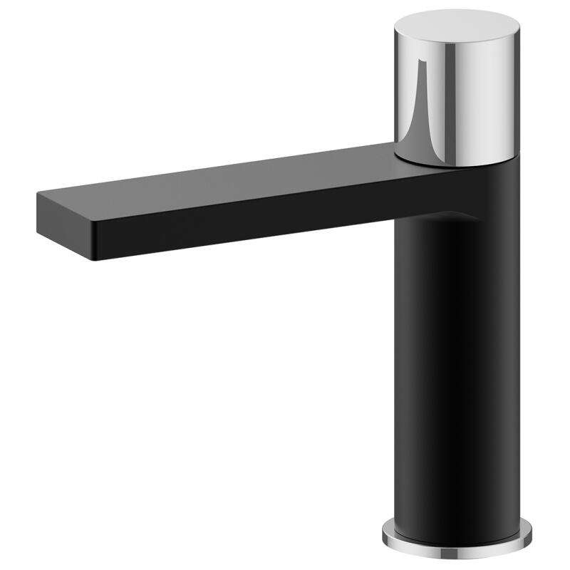 Modern Minimalist Black Chrome Bathroom Vanity Faucet