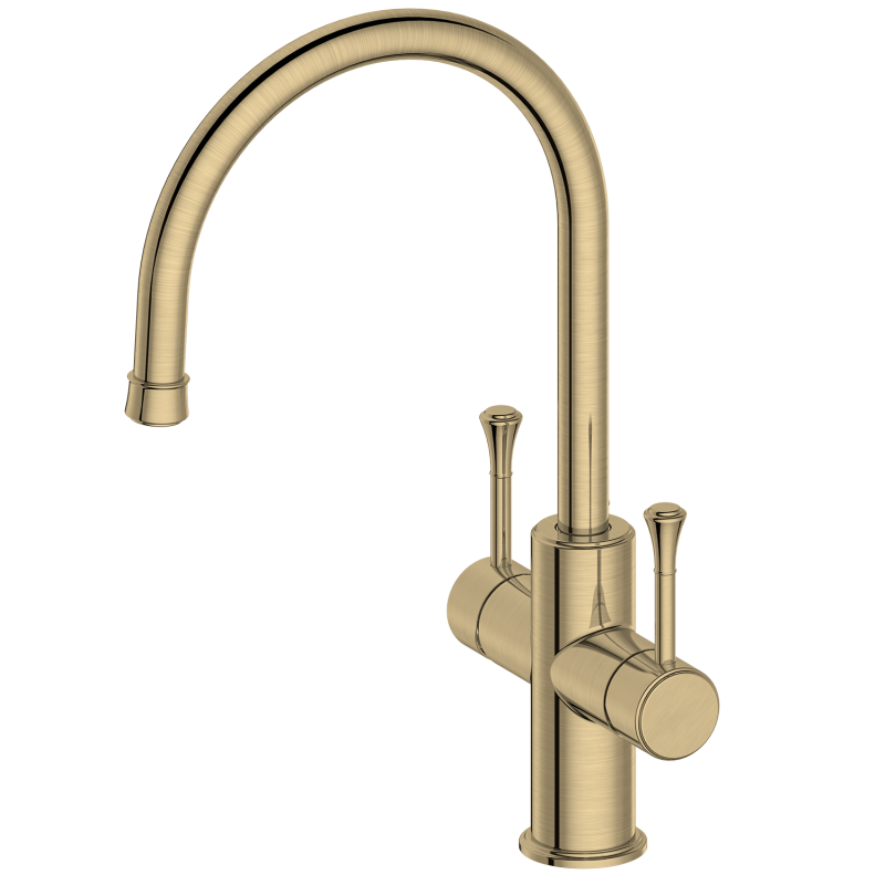 87 Series Double Handle Brass Kitchen Faucet Retro Style