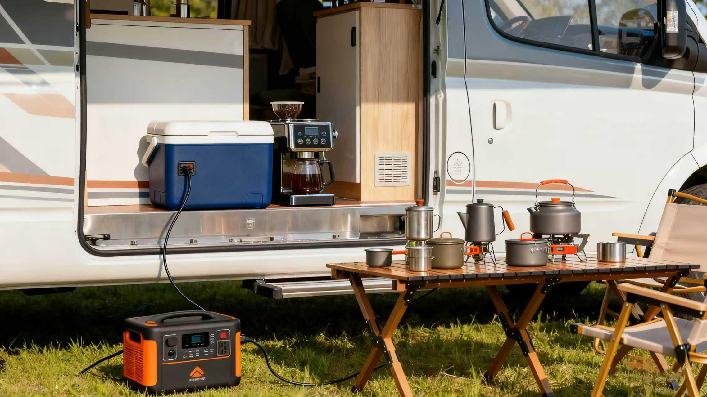 휴대용 태양광 발전소: RV 및 야외 작업에 적합