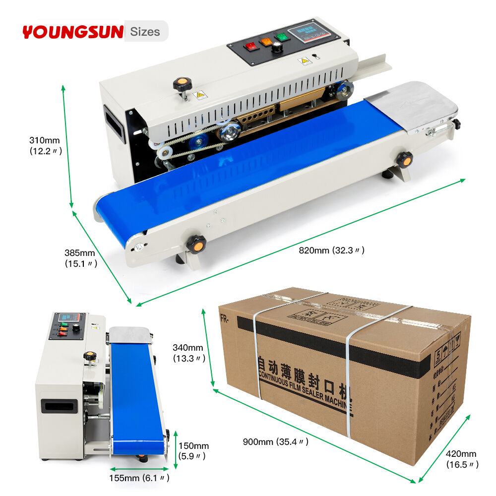FR-900  Stainless Steel Bag Sealing Machine Heat Sealing Machine Continuous Band Heat Sealing Machines For Food Packaging