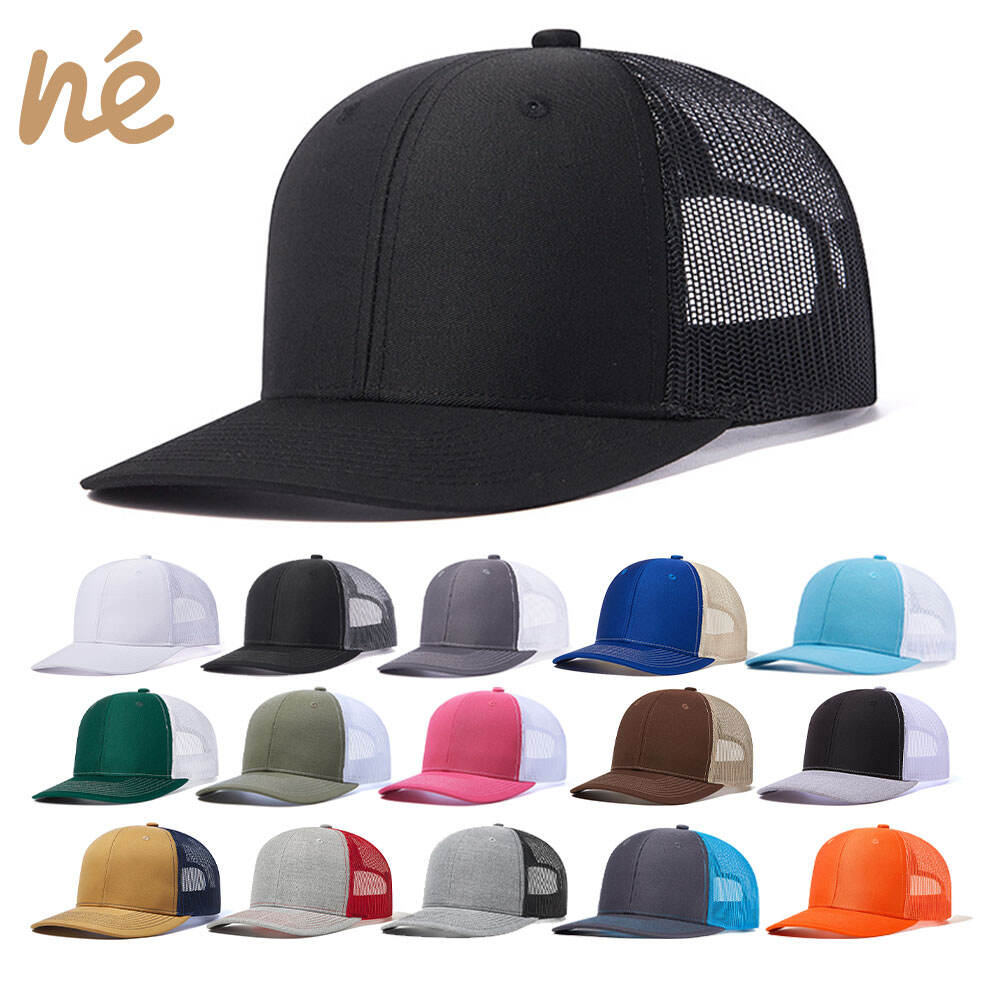 Atacado - Bonés Trucker de Alta Qualidade Personalizados Richardson 112, Cap com Patch de Bordado 3D em Branco, Boné de Malha de 5 Painéis