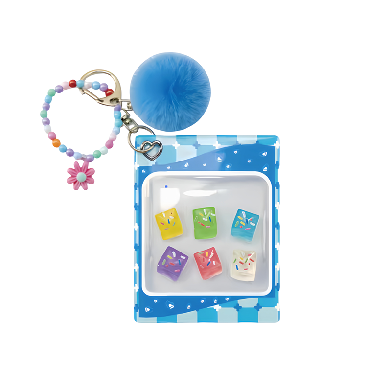 Wholesale Bulk Small Sensory Squishy Colorful Ice Cubes Keychains Custom logo Fidget Toys