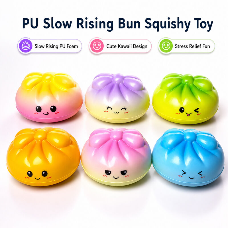 Cute Bun Little Eyes Dumplings Shaped Squeeze Toy Slow Rebound Stress Relief Fidget Toy for Kids and Adults