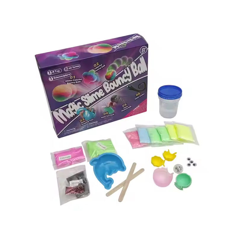 Factory Wholesale DIY Super Bouncy Balls Colorful DIY Slime Kit Crystal Power Crafts Magical Slime Charms for Kids Stress Ball
