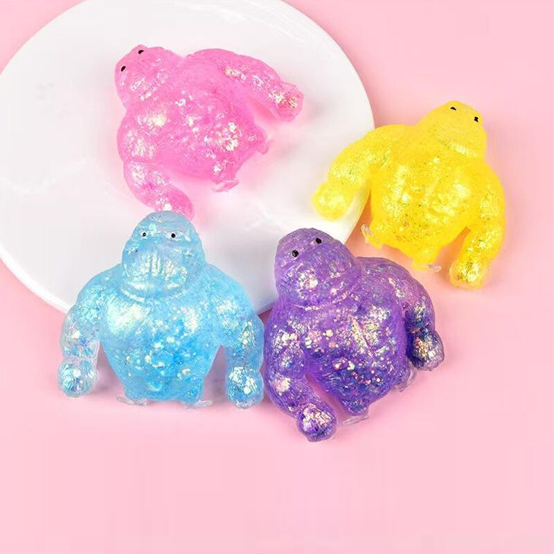 Wholesale TPR Glitter Gorilla Squishy Maltose Slow Rebound Vent Squeeze Stress Relief Fidget Toy
