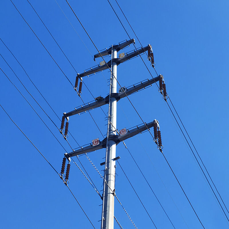 Poteau électrique en acier galvanisé à chaud avec profil conique, tour de transmission d'électricité anti-typhon