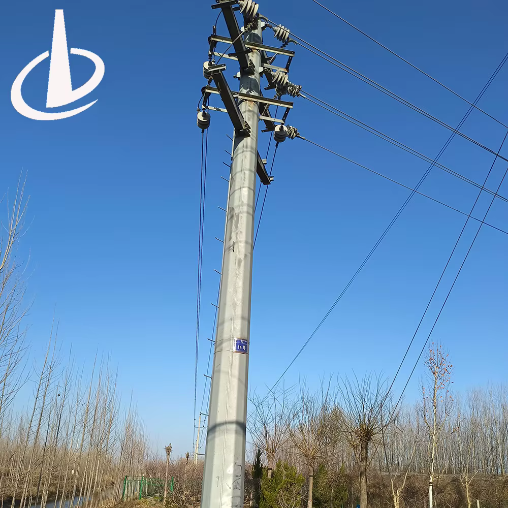 transmission line electrical power pole hdg polygonal shape 11kv transmission line pole-0