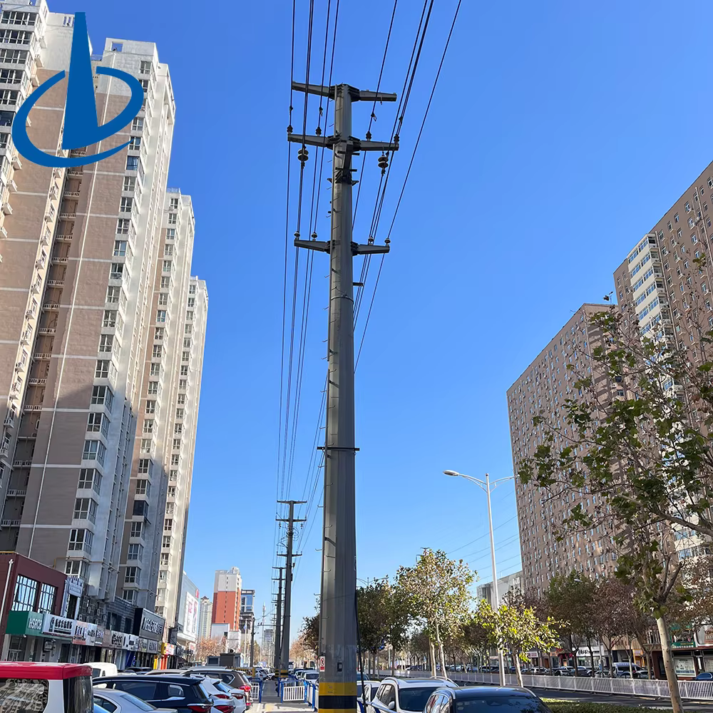 transmission line electrical power pole hdg polygonal shape 11kv transmission line pole-1