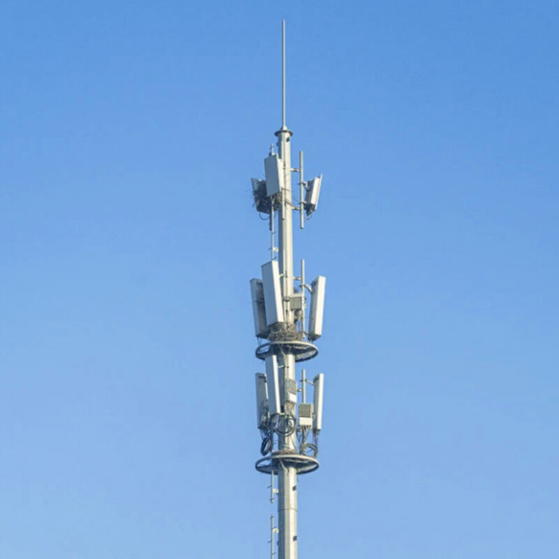 Steel tube type telecom signal mast mono pole communication tower