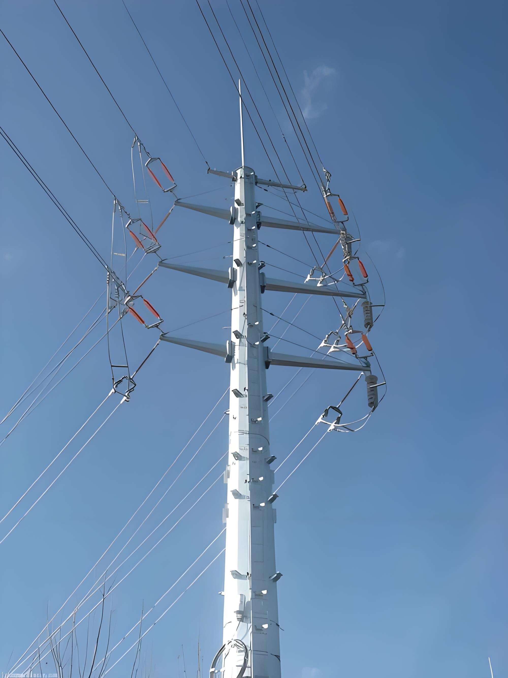 Transmission Line Electrical Power Pole HDG Polygonal Shape 11kv Transmission Line Pole