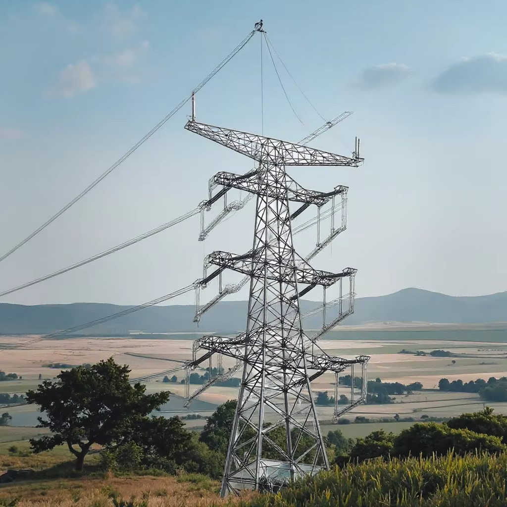Factory power distribution electrical pylon angle steel pylon electric power transmission line tower