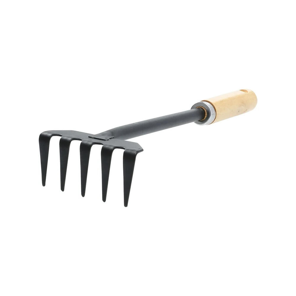 Garden Rake Small Metal Tool Short Handle For Cleaning Leaves