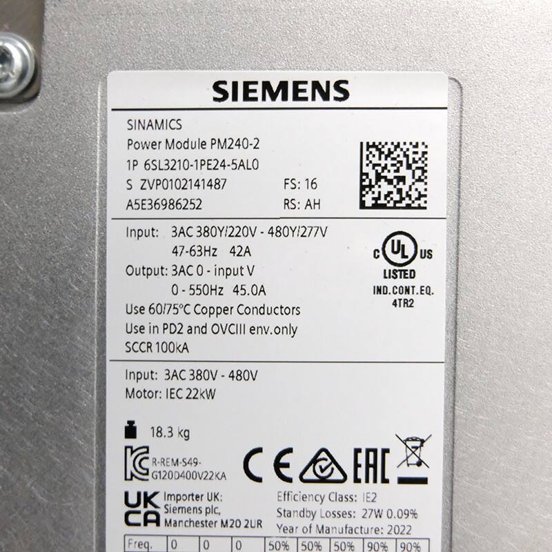 Siemens drive 6SL3210-1PE24-5AL0