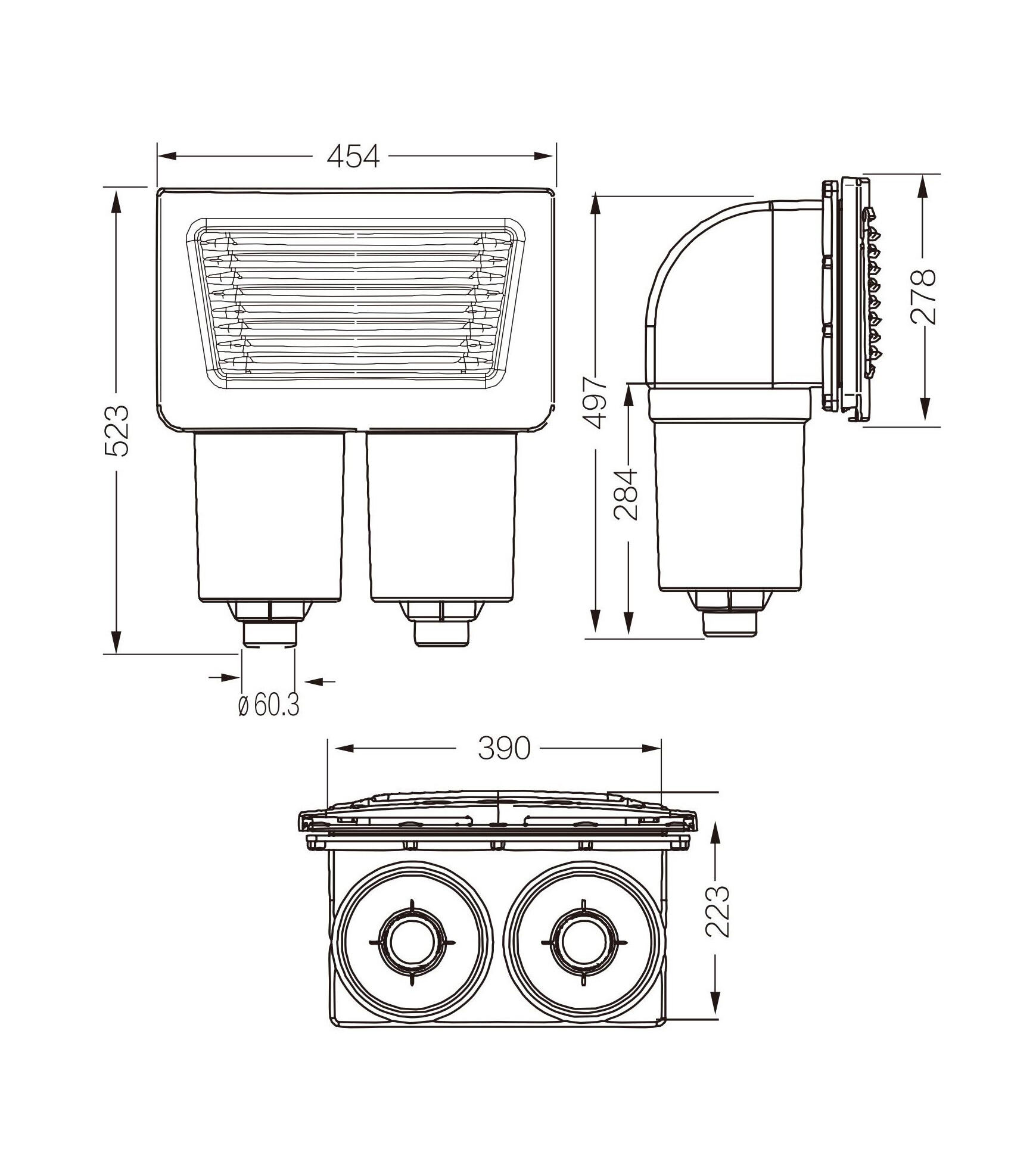 ABS Material Double-Barrel Swim Spa Skimmer factory