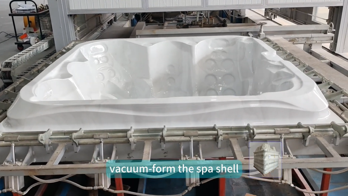 semi-finished acrylic shell for outdoor spa hot tub, with all the delicate curves and contours
