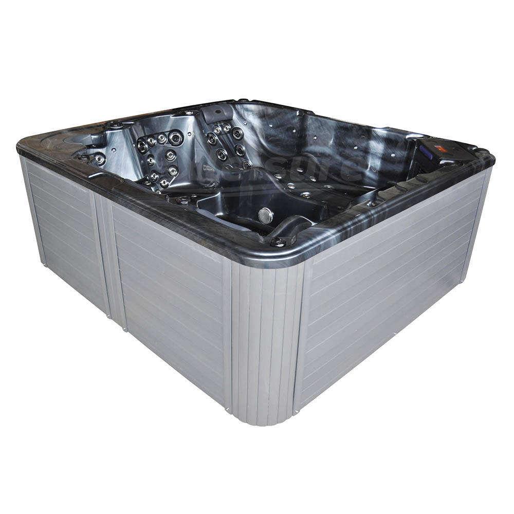 Shwim Spa Large Outdoor Swim Hot Tub with 4 Seats and 2 Full-Body Lounges Portable for Parties and Relaxation Massage