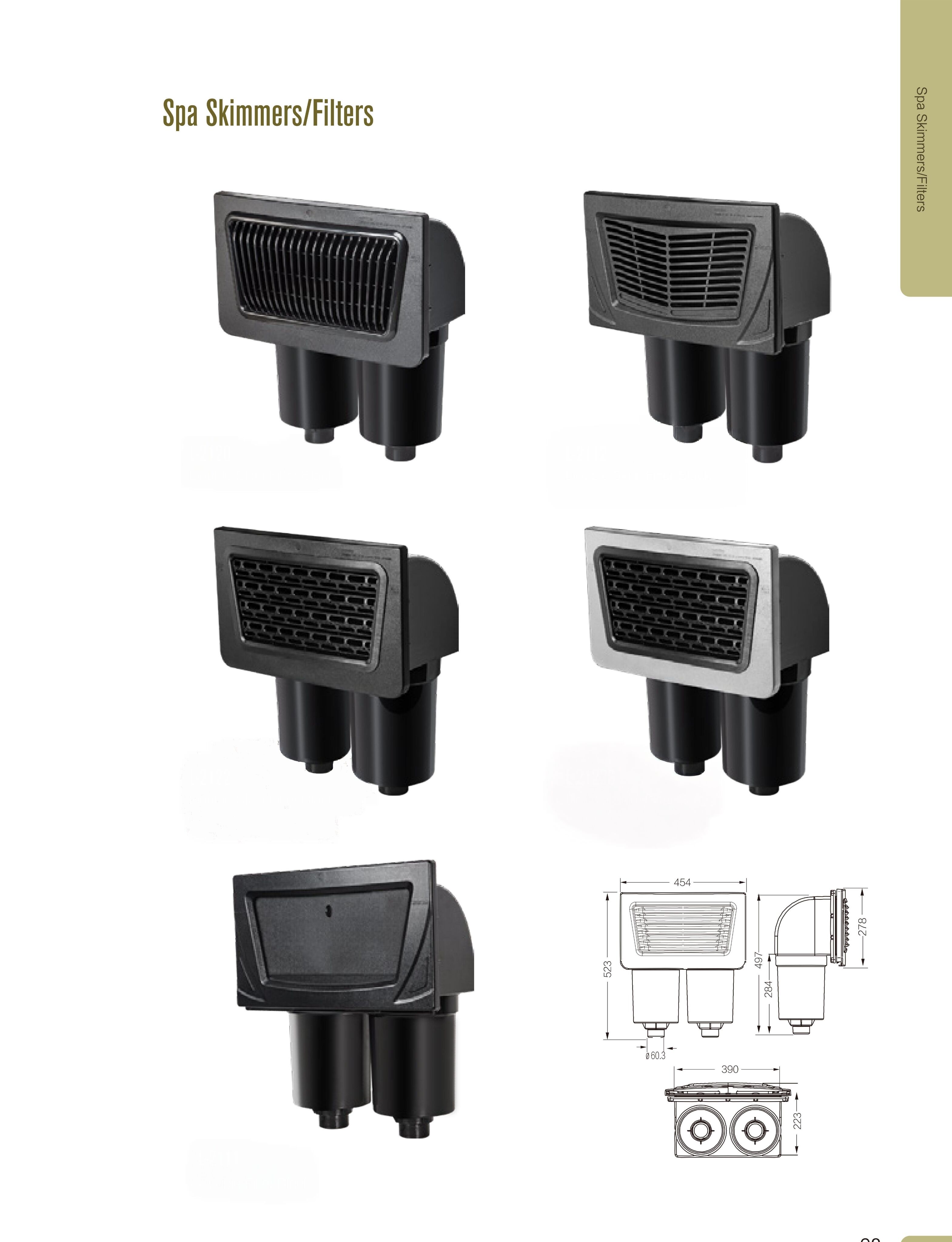 ABS Material Double-Barrel Swim Spa Skimmer details