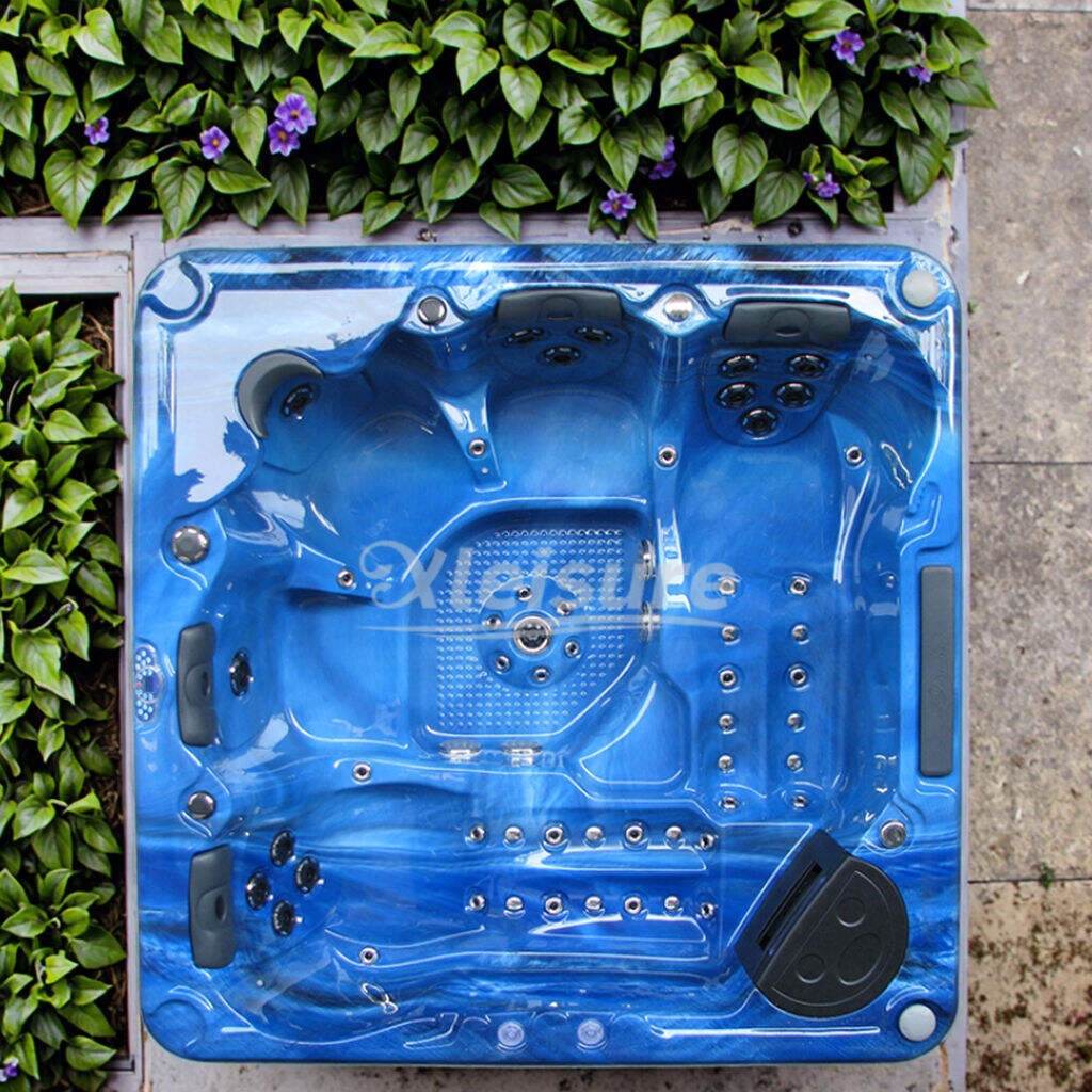 Dual-recliner Wellness Rectangle Shape Modern Freestanding Spa Pool with Air Massage for Baby Outdoor Use ABS Material