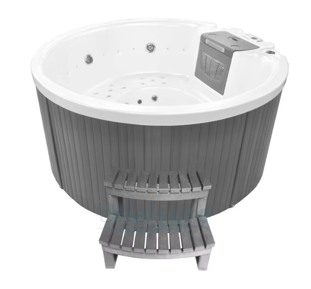 Balboa Outdoor 6-Seat Hot Spa with Round Spa Tub and 1 Set of Steps for Swimming and Massage Outdoor Spa Tubs