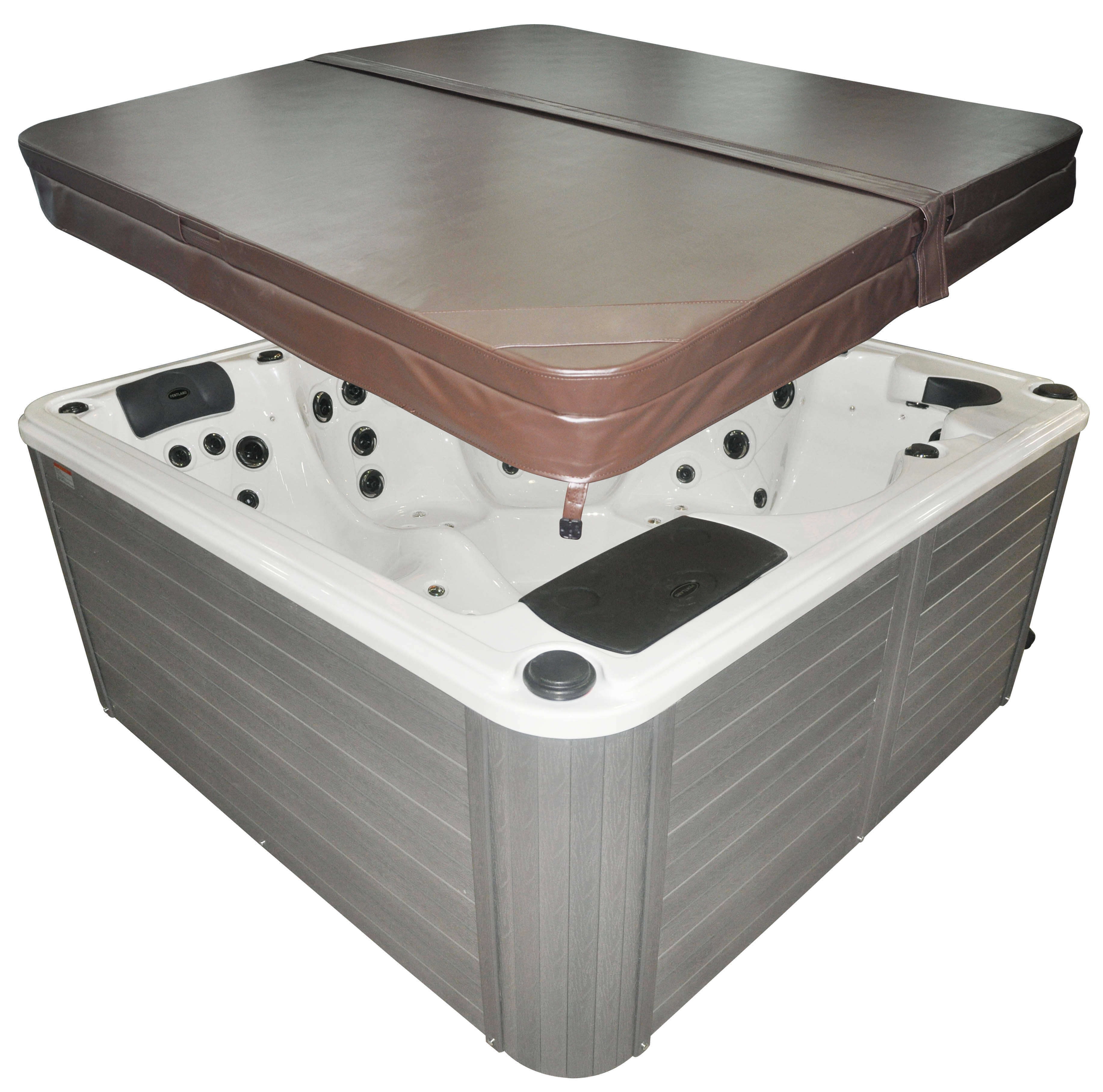 Modern Design Rectangle Vinyl Swim Spa Cover with Rounded-Corners Energy-Saving Charcoal Insulation for Outdoor Massage Spa