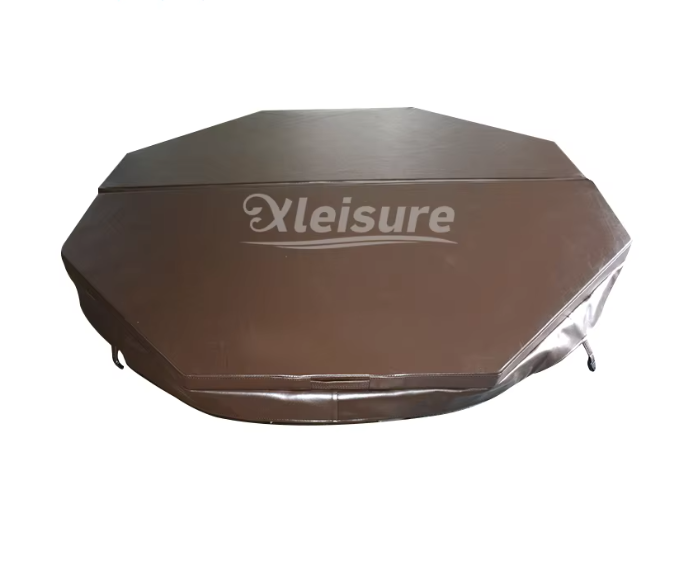 10-7cm Dark Brown Modern Design Strong Energy-Saving Fiberglass Octagon Spa Hot Tub Cover Waterproof Swim Spa Lid Accessories