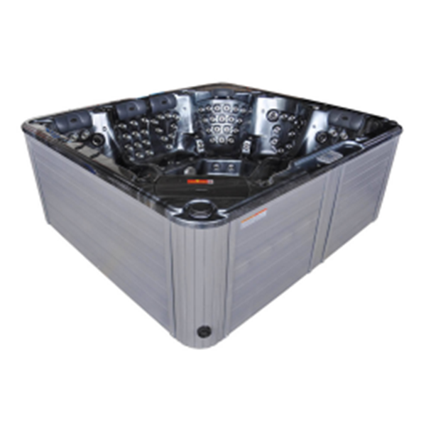 Shwim Spa Grande Piscina Esterna con 4 Posti a Sedere e 2 Comode Sdraio a Corpo Intero, Portatile per Feste e Massaggio Rilassante